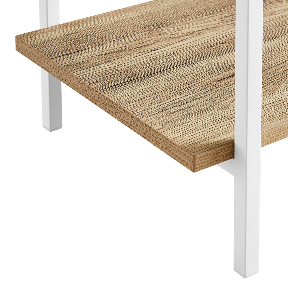 Randy 5-Tier Narrow Bookcase Display Shelf - Oak/White Fast shipping On sale