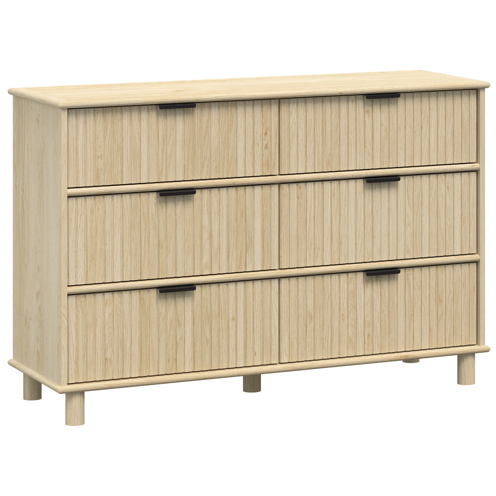 Randy Swedish Wooden Chest Of 6-Drawer Dresser Storage Cabinet Oak Drawers Fast shipping On sale