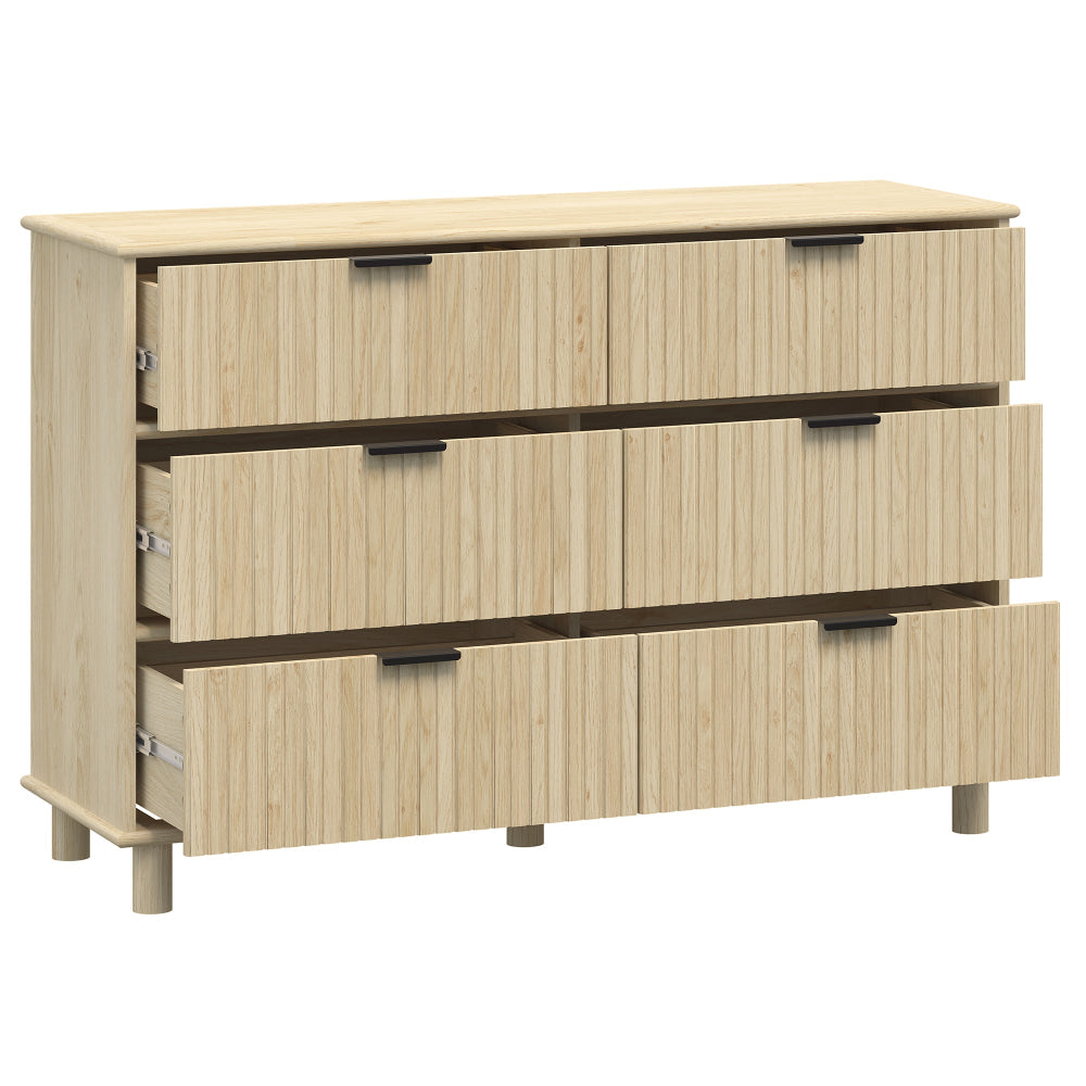 Randy Swedish Wooden Chest Of 6-Drawer Dresser Storage Cabinet Oak Drawers Fast shipping On sale