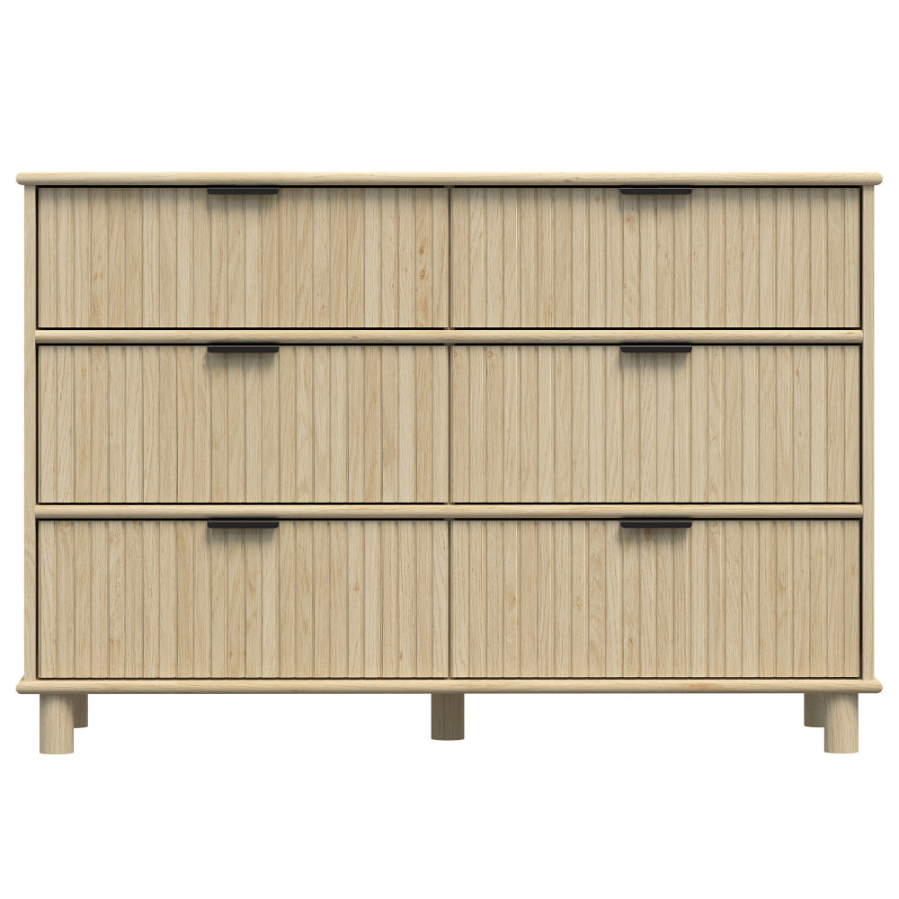 Randy Swedish Wooden Chest Of 6-Drawer Dresser Storage Cabinet Oak Drawers Fast shipping On sale