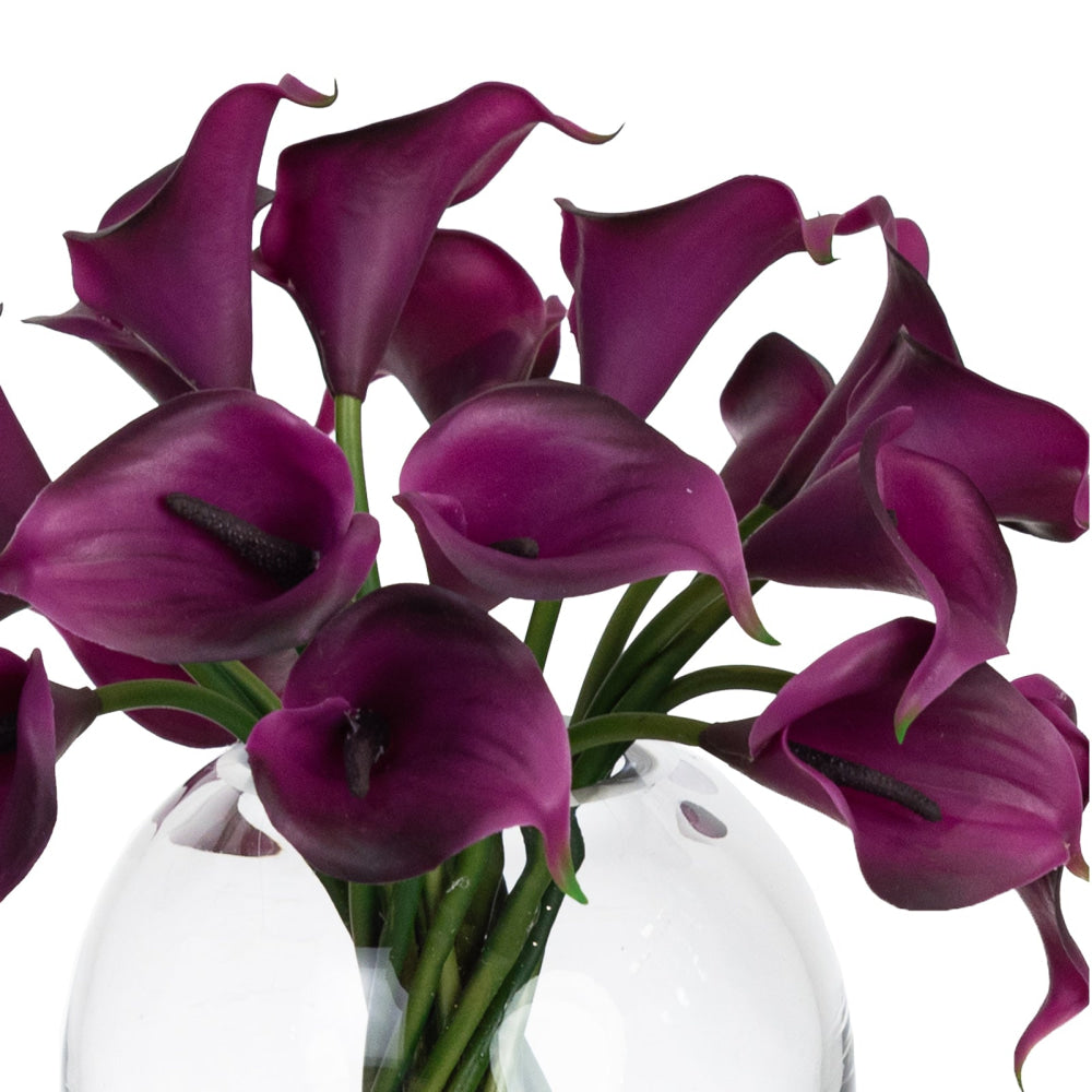 Real Touch Plume Black Calla Lily 27cm Artificial Faux Plant Flower Decorative In Fishbowl Vase Fast shipping On sale