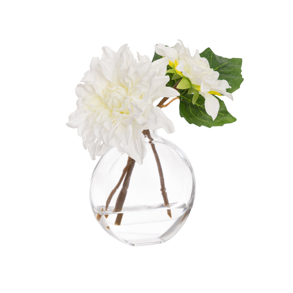 Real Touch White Dahlia 22cm Artificial Faux Plant Flower Decorative In Chanel Vase Fast shipping On sale