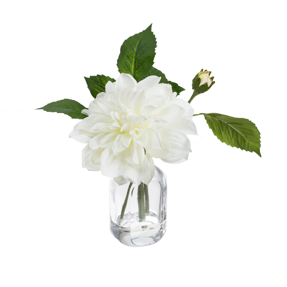 Real Touch White Dahlia 22cm Artificial Faux Plant Flower Decorative In Chanel Vase Fast shipping On sale