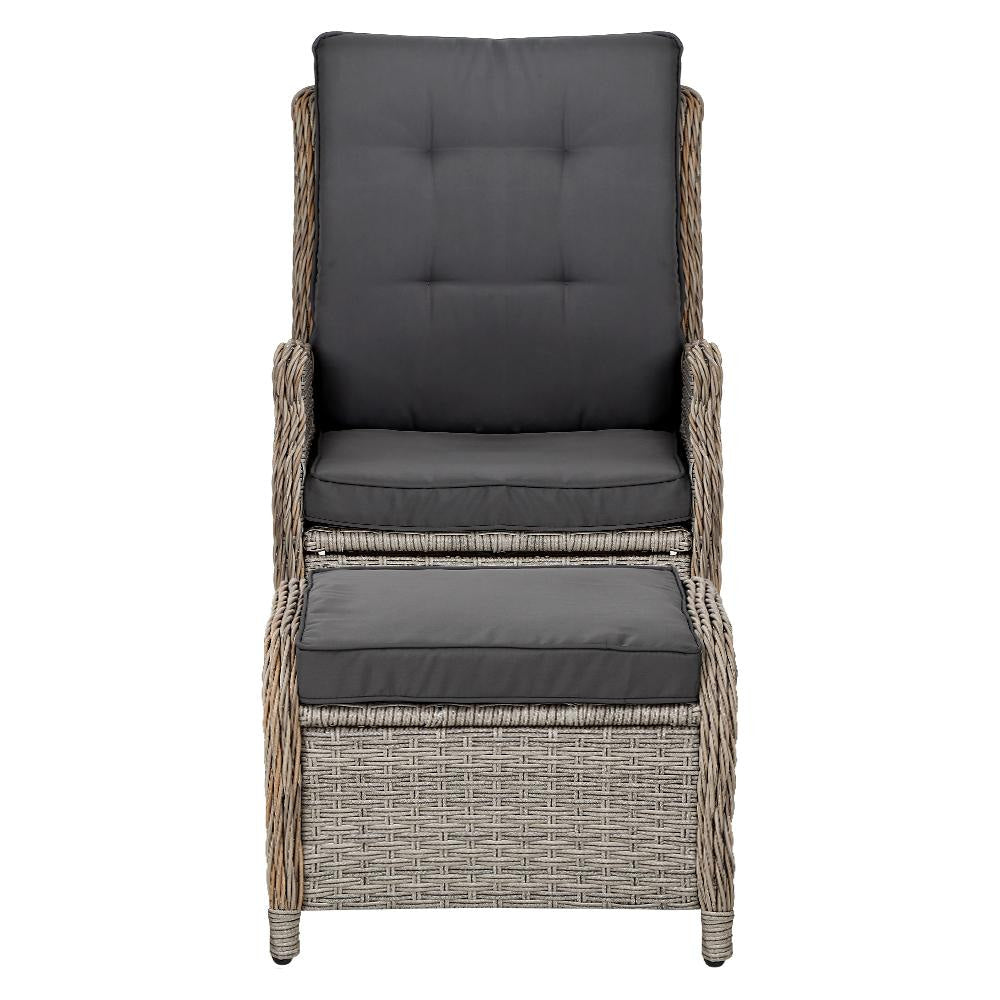 Recliner Chair Sun lounge Outdoor Setting Patio Furniture Wicker Sofa Fast shipping On sale