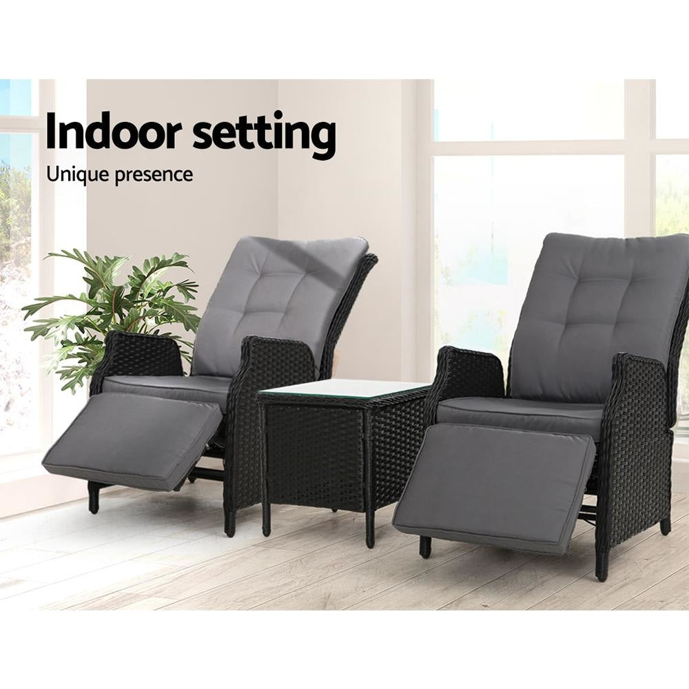 Recliner Chairs Sun lounge Setting Outdoor Furniture Patio Wicker Sofa Sets Fast shipping On sale