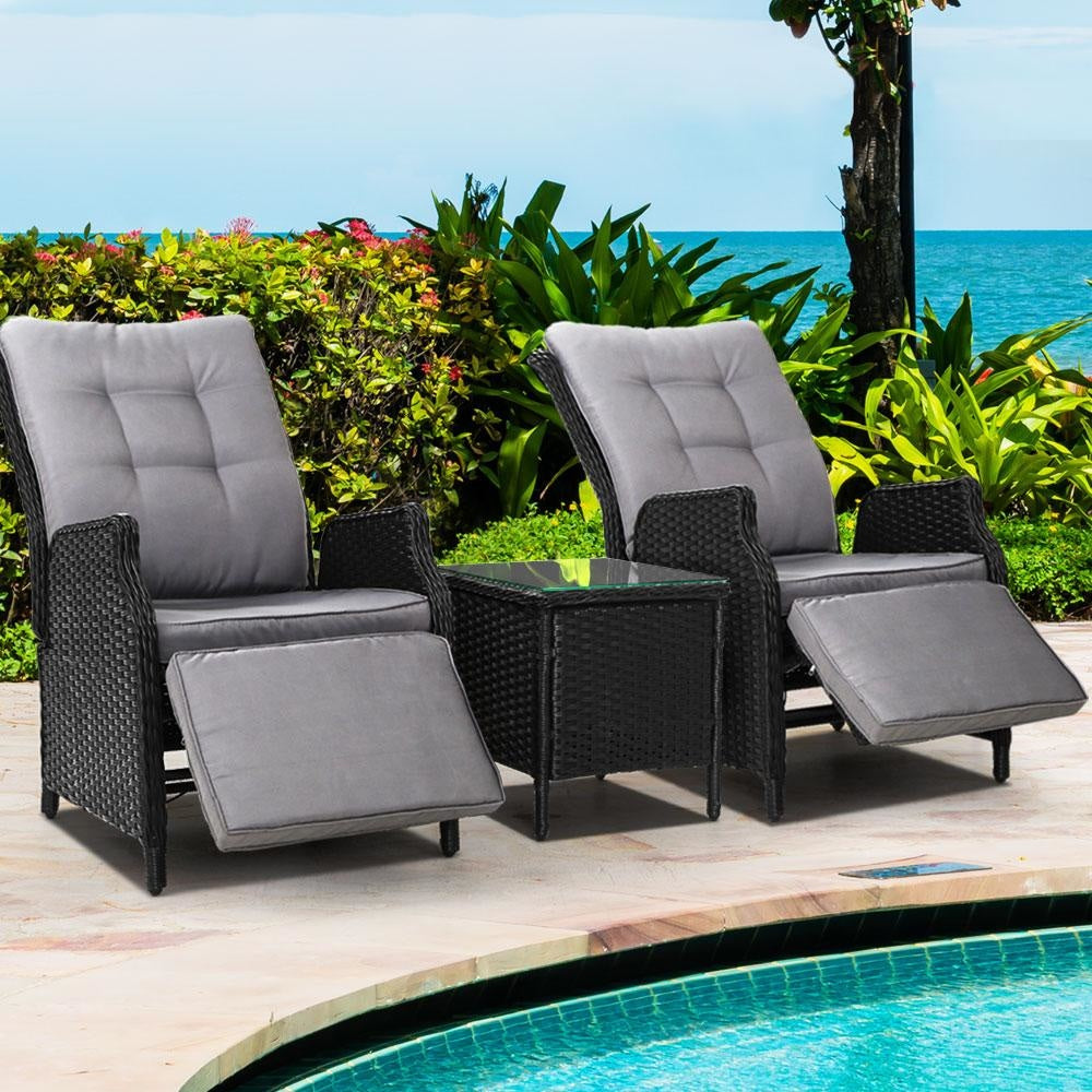 Recliner Chairs Sun lounge Setting Outdoor Furniture Patio Wicker Sofa Sets Fast shipping On sale