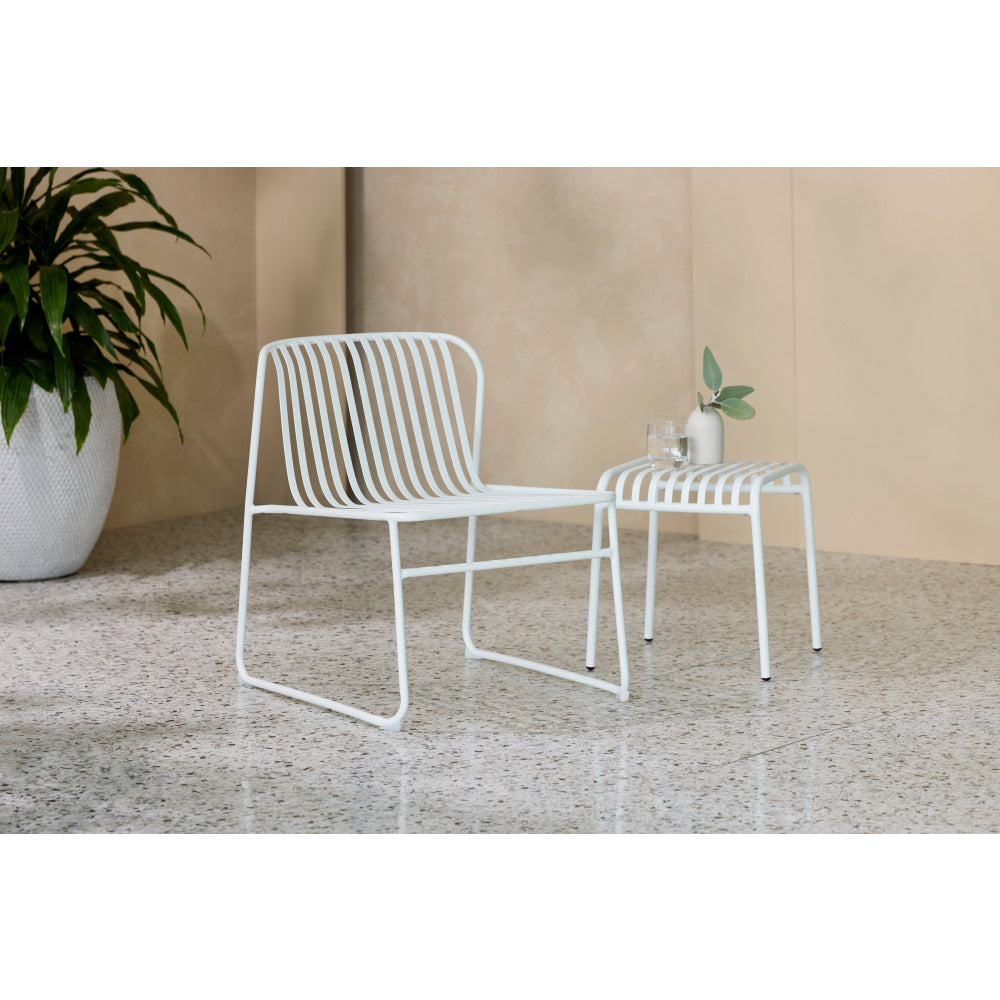 Renzo Antirust Treatment Metal Outdoor Leisure Relaxing Lounge Chair White Accent Fast shipping On sale