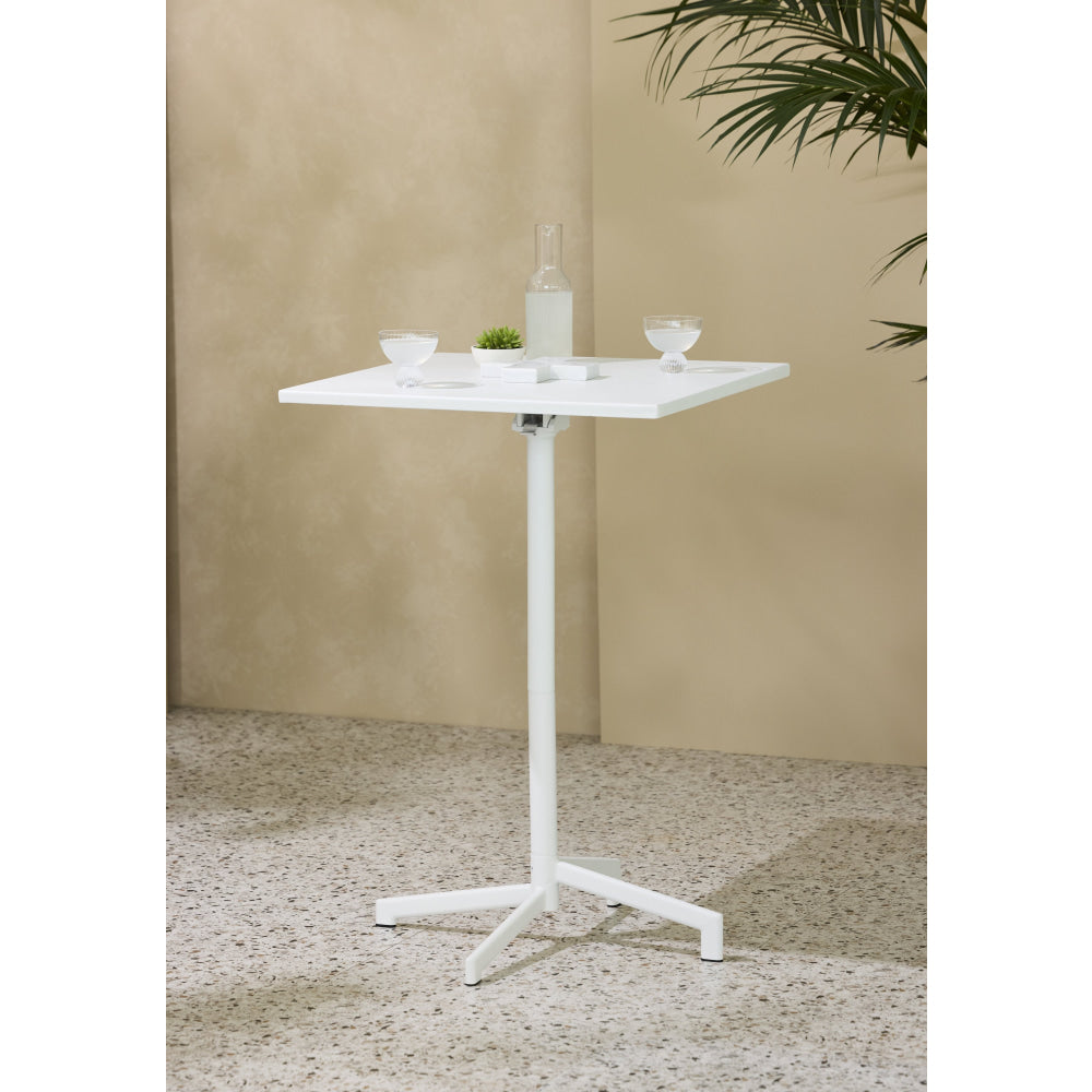 Renzo Antirust Treatment Metal Outdoor Small Square Bar Table 70cm White Dining Fast shipping On sale