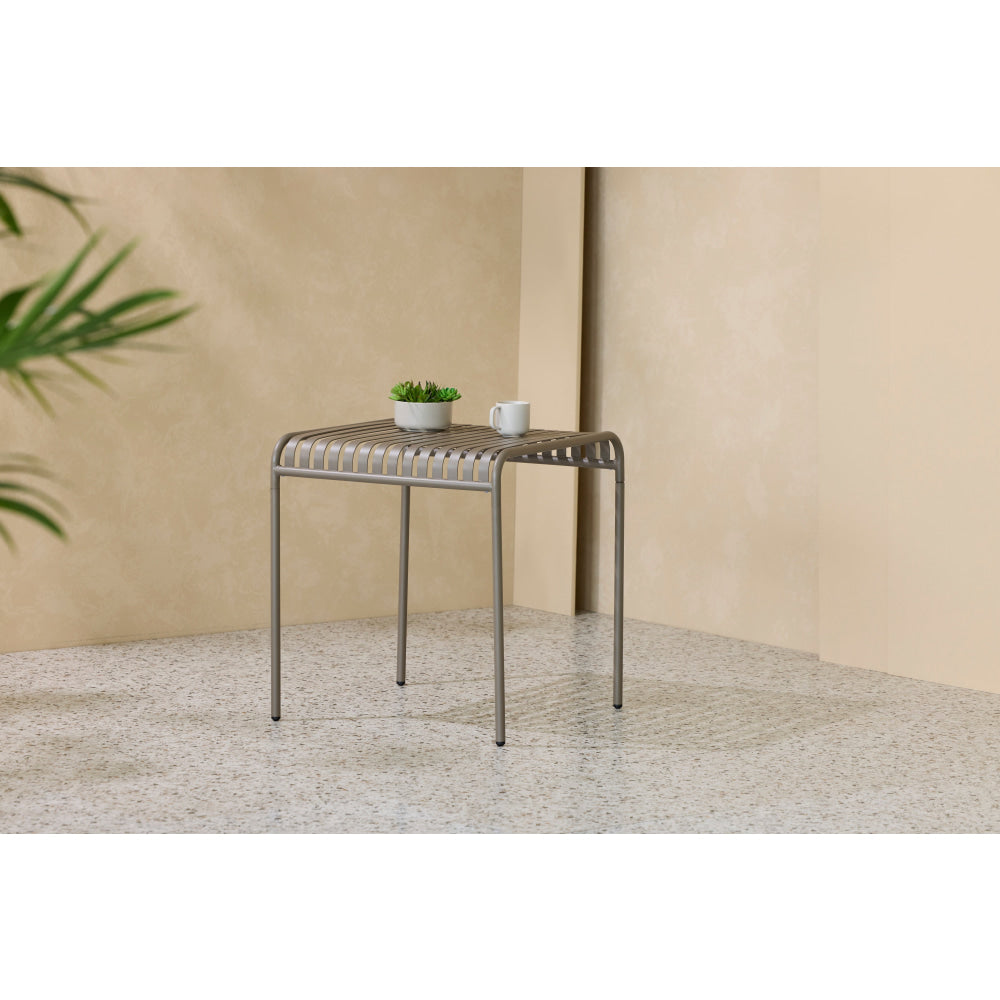 Renzo Antirust Treatment Metal Outdoor Small Square Dining Table 70cm Cappuccino Fast shipping On sale