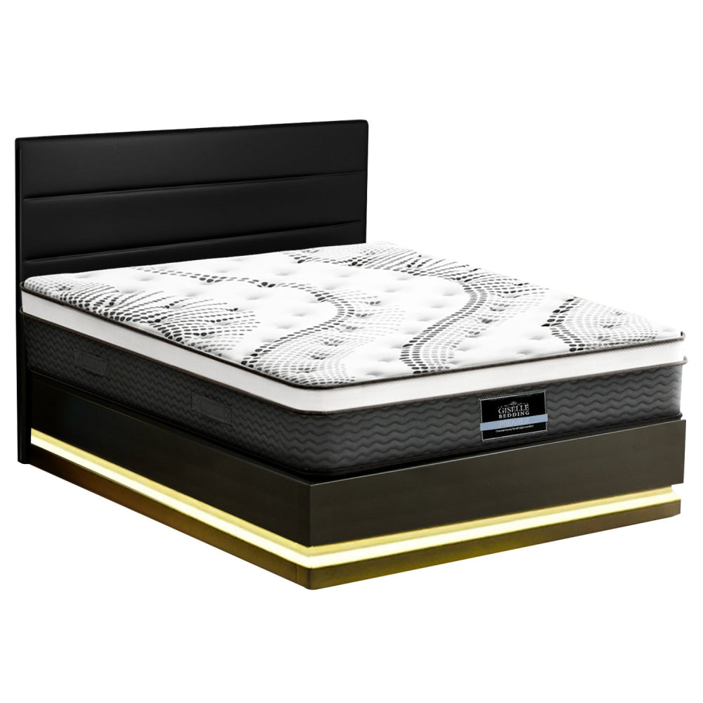 RGB LED Queen Bed Frame with 32cm Giselle Mattress Set Fast shipping On sale