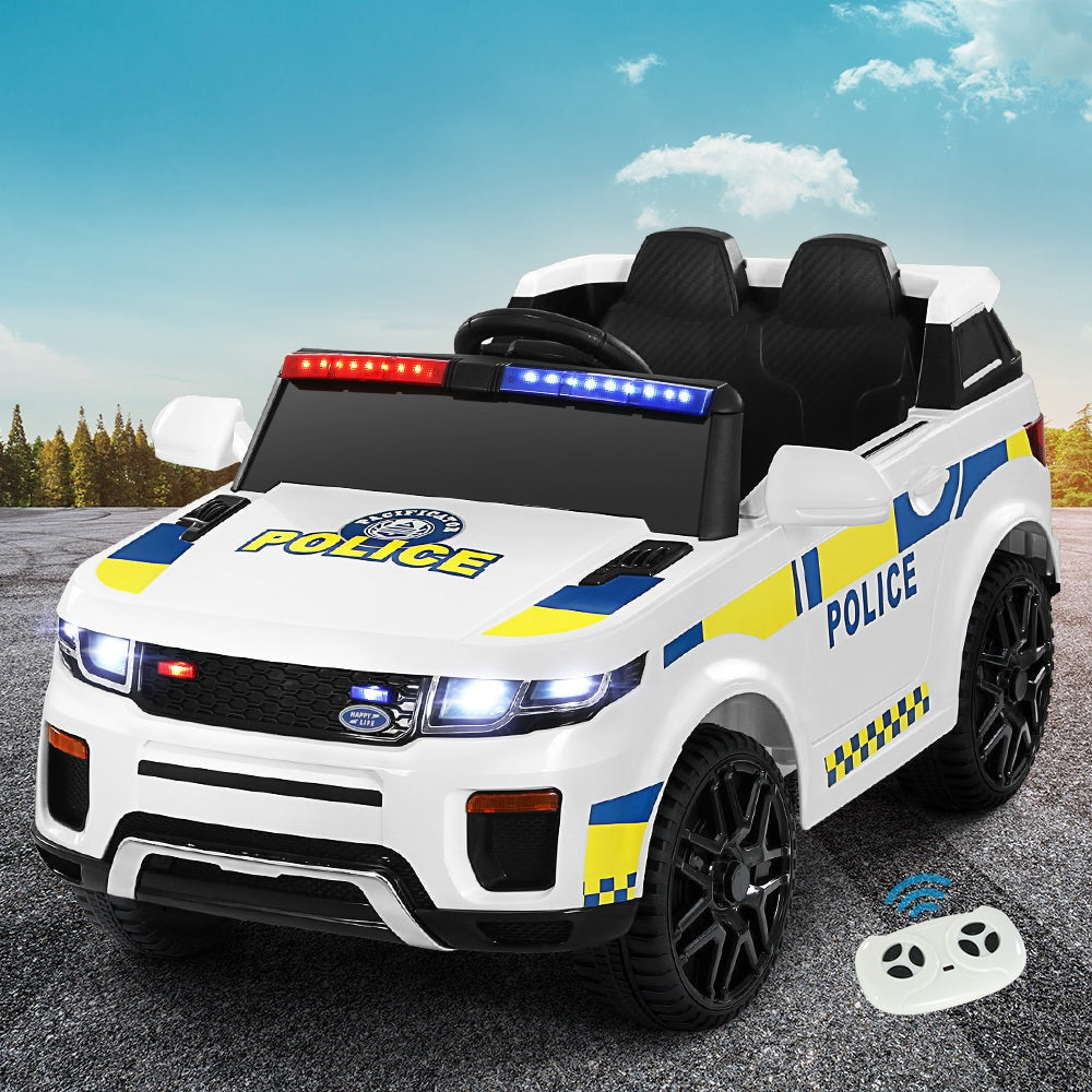 Rigo Kids Ride On Car Electric Patrol Police Toy Cars Remote Control 12V White Fast shipping sale