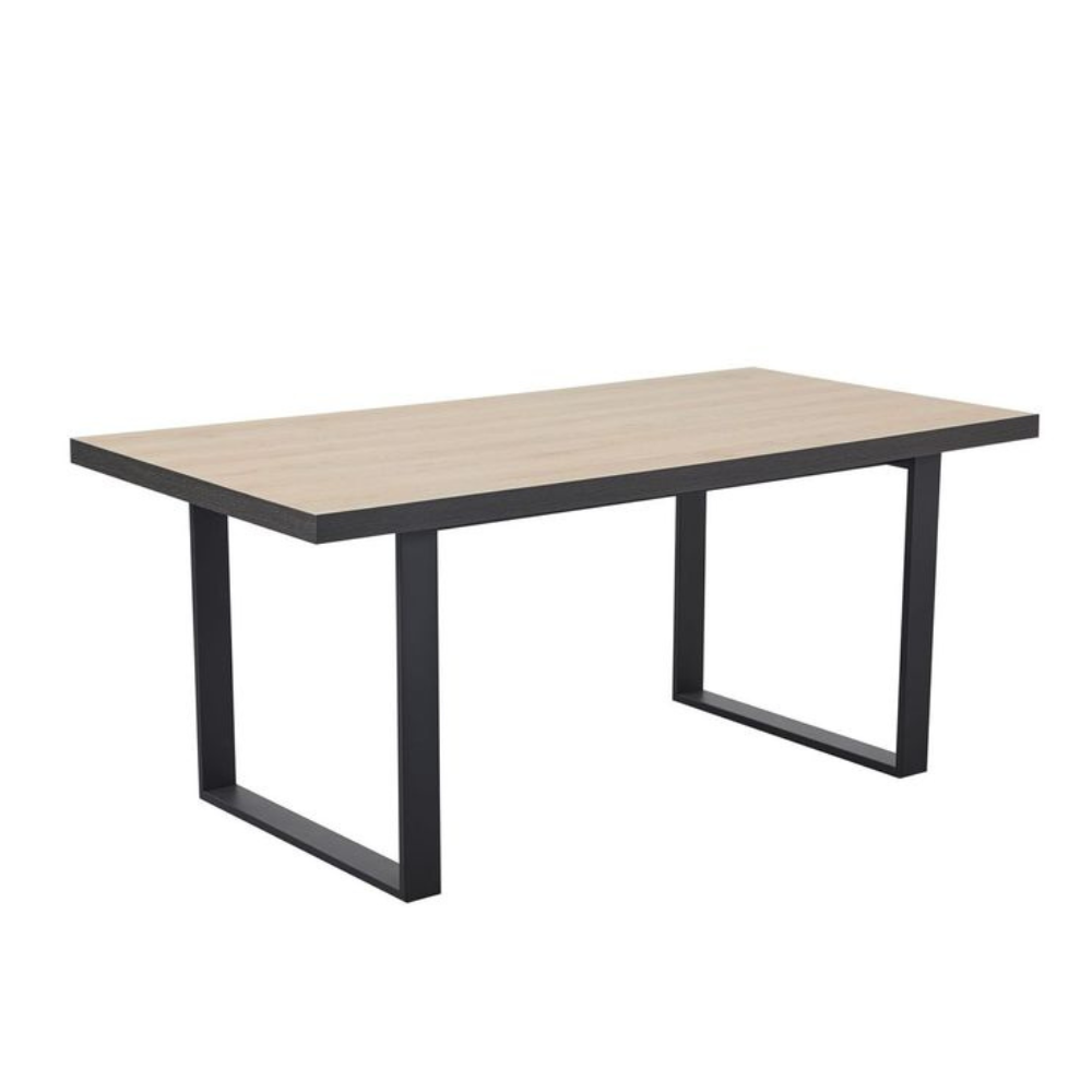 Stylish Rectangular Wooden Kitchen Dining Table 180cm Natural/Black Fast shipping On sale