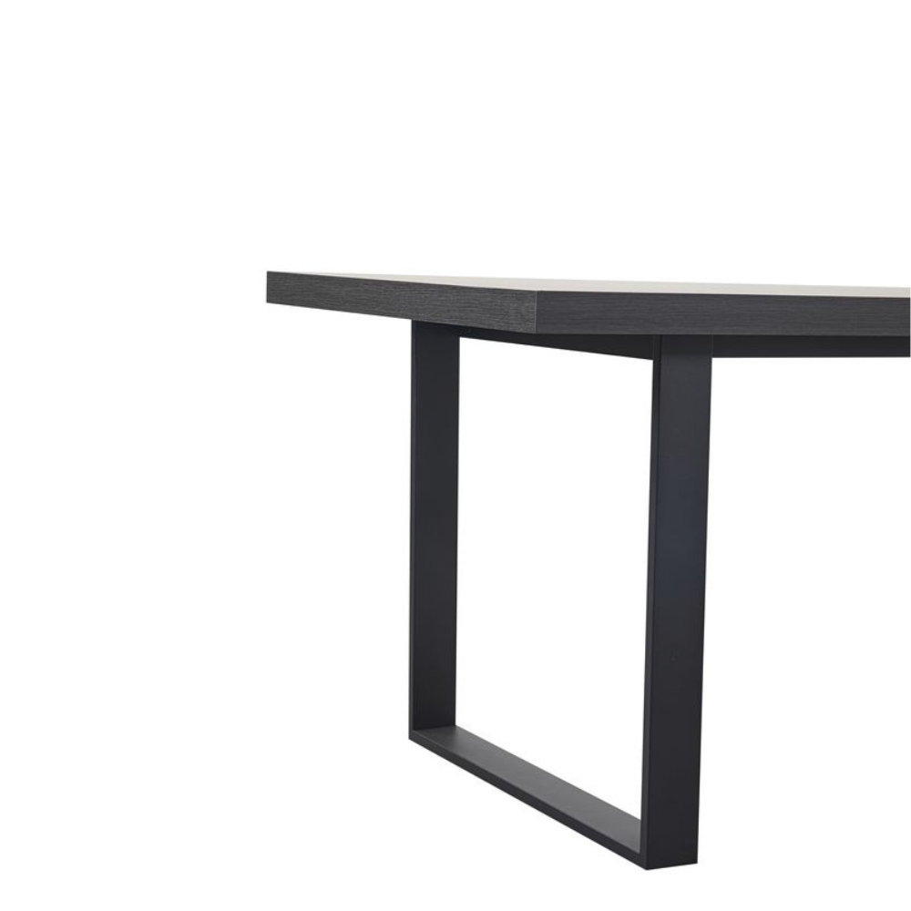 Stylish Rectangular Wooden Kitchen Dining Table 180cm Natural/Black Fast shipping On sale