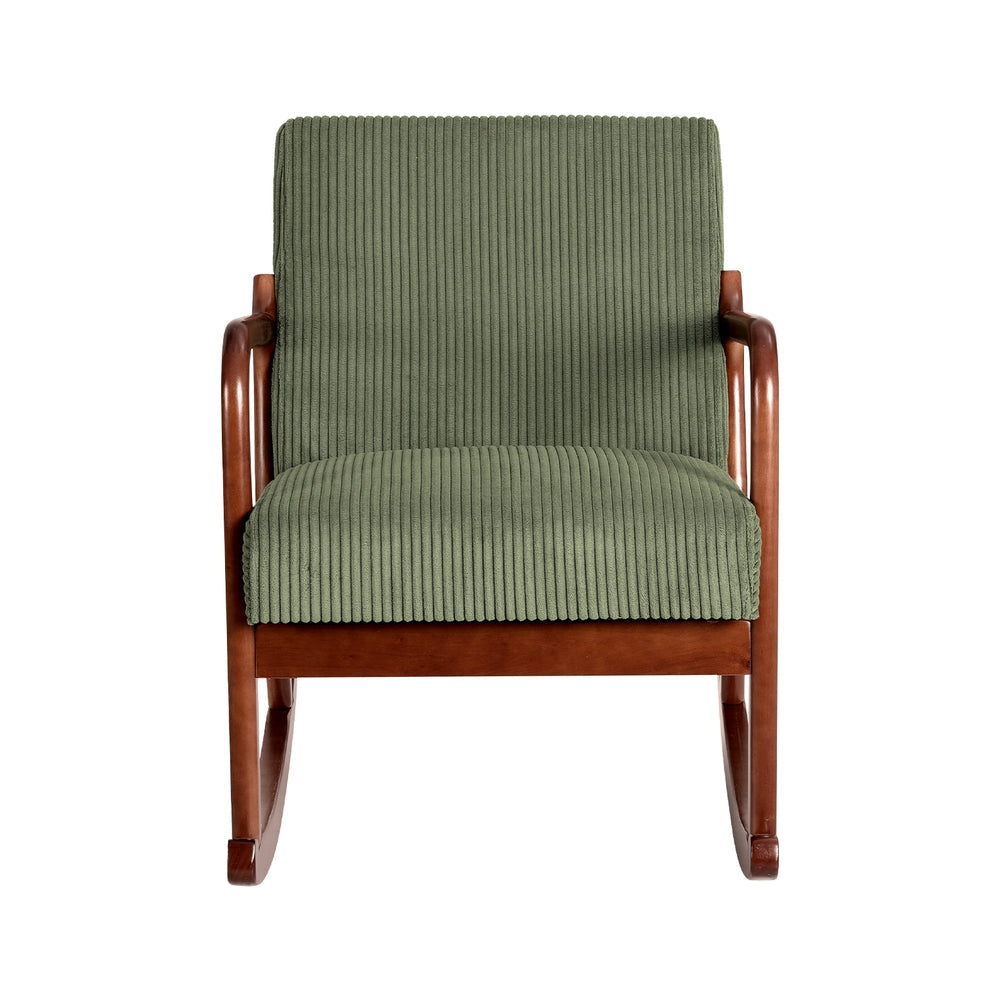 Rocking Armchair Nursery Chair Corduroy Green Fast shipping On sale