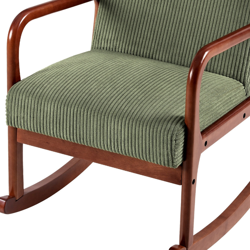 Rocking Armchair Nursery Chair Corduroy Green Fast shipping On sale