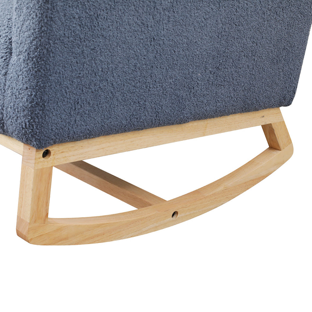 Sherpa Upholstery Wooden Frame (Navy) Fast shipping On sale