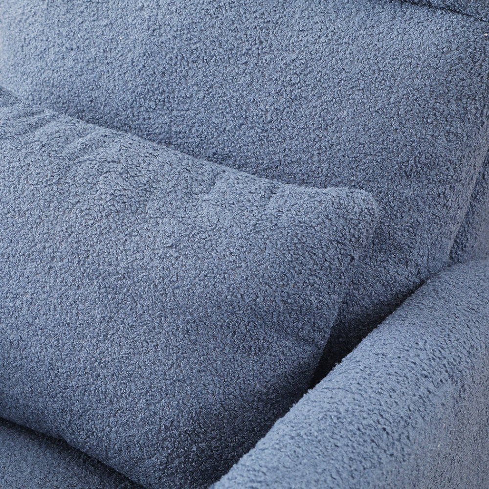 Sherpa Upholstery Wooden Frame (Navy) Fast shipping On sale