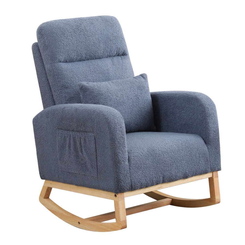 Sherpa Upholstery Wooden Frame (Navy) Fast shipping On sale