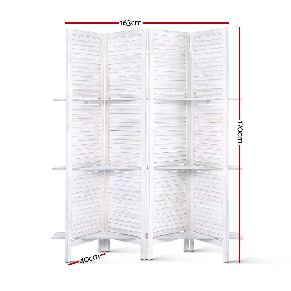 Room Divider Privacy Screen Foldable Partition Stand 4 Panel White Fast shipping On sale