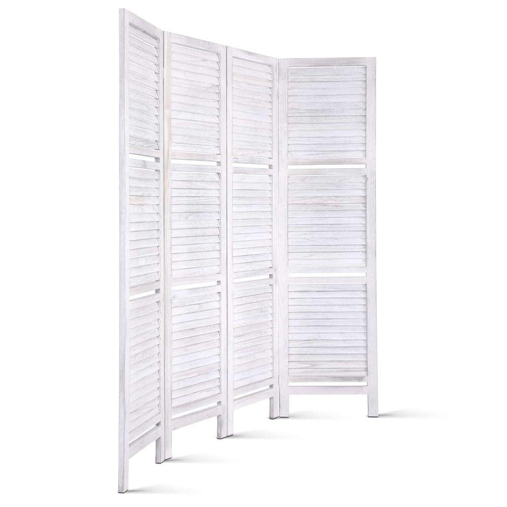 Room Divider Privacy Screen Foldable Partition Stand 4 Panel White Fast shipping On sale