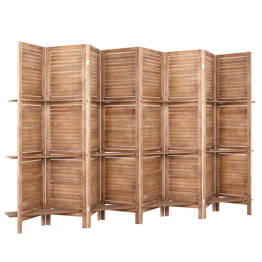 Room Divider Screen 8 Panel Privacy Dividers Shelf Wooden Timber Stand Fast shipping On sale