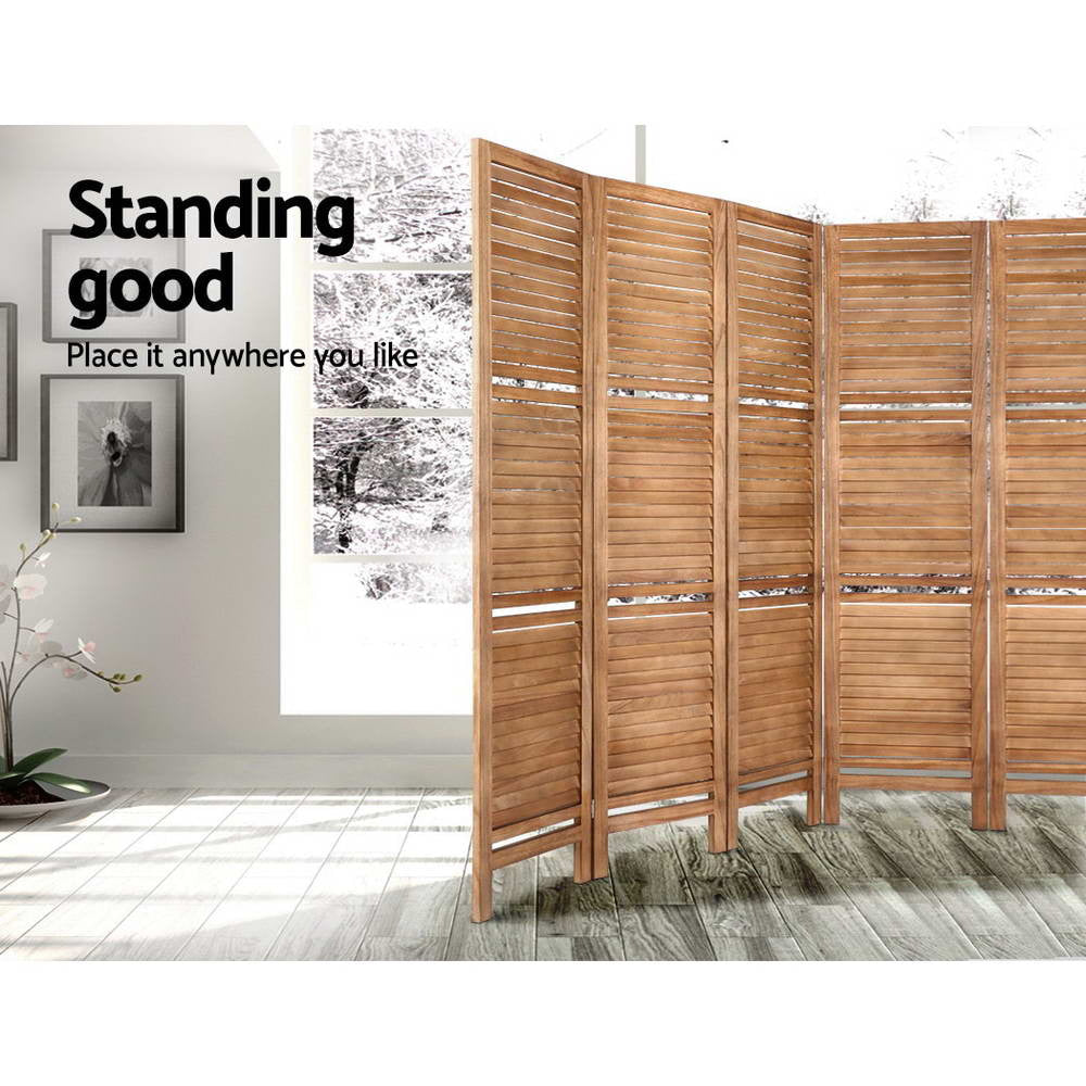 Room Divider Screen 8 Panel Privacy Dividers Shelf Wooden Timber Stand Fast shipping On sale
