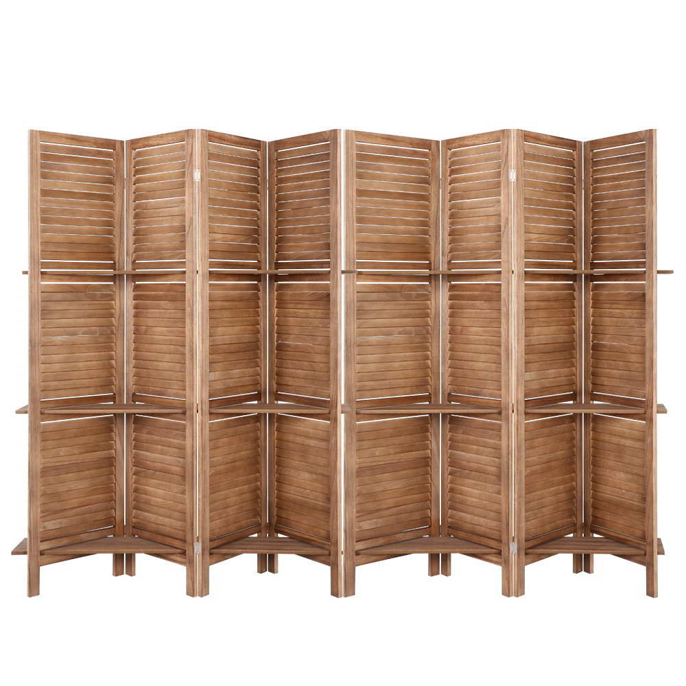 Room Divider Screen 8 Panel Privacy Dividers Shelf Wooden Timber Stand Fast shipping On sale