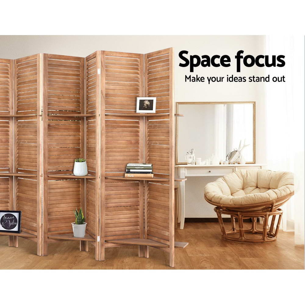Room Divider Screen 8 Panel Privacy Dividers Shelf Wooden Timber Stand Fast shipping On sale