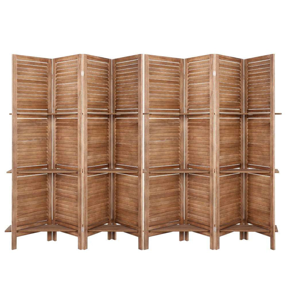Room Divider Screen 8 Panel Privacy Dividers Shelf Wooden Timber Stand Fast shipping On sale