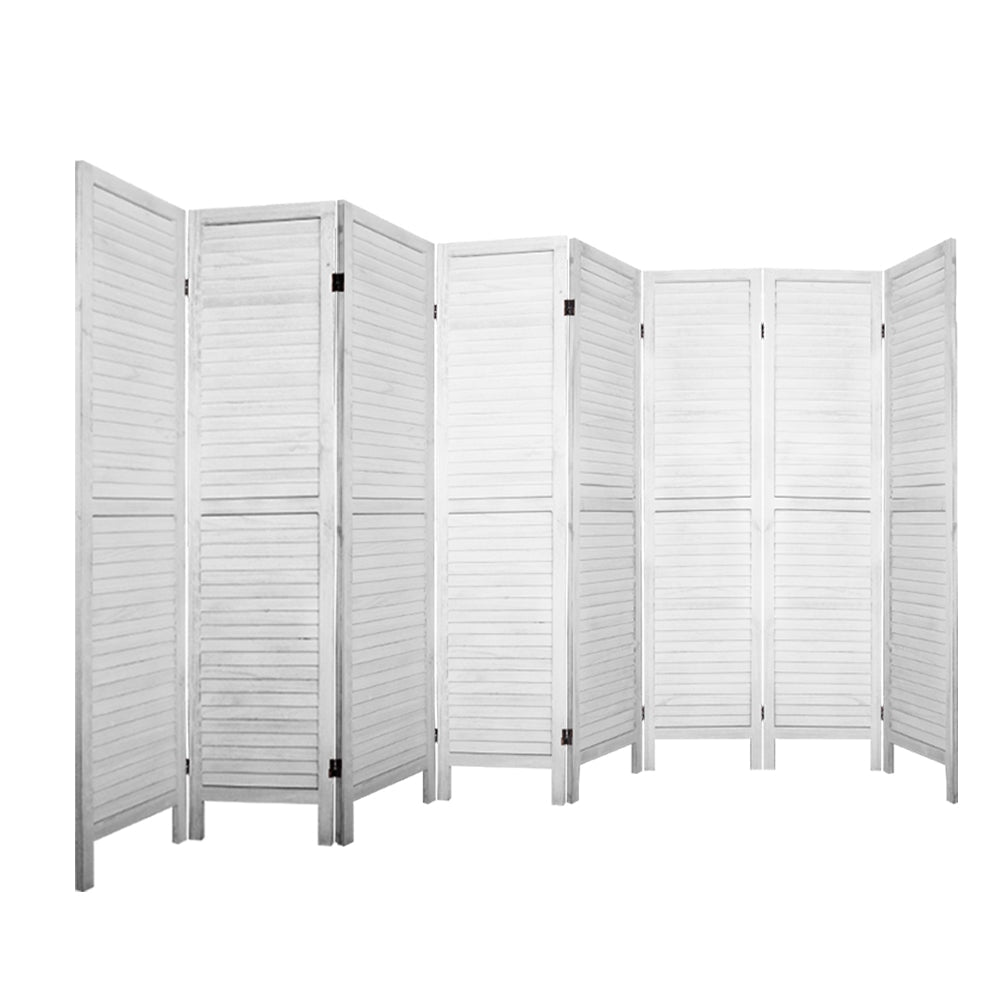 Room Divider Screen 8 Panel Privacy Wood Dividers Stand Bed Timber White Fast shipping On sale