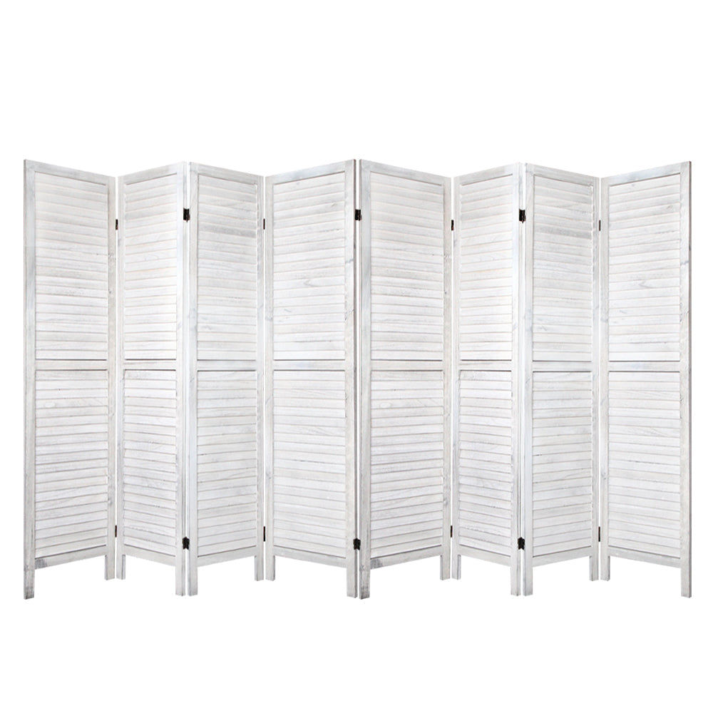 Room Divider Screen 8 Panel Privacy Wood Dividers Stand Bed Timber White Fast shipping On sale