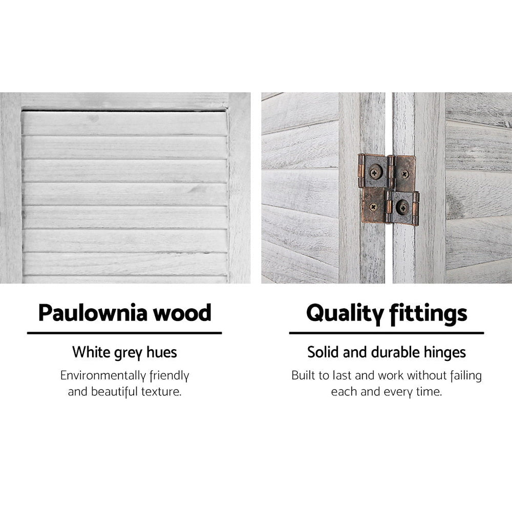 Room Divider Screen 8 Panel Privacy Wood Dividers Stand Bed Timber White Fast shipping On sale