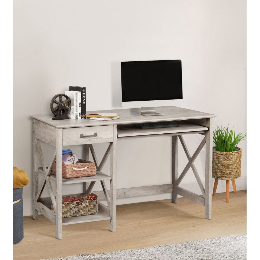 Rosen Study Writing Computer Home Office Desk 120cm - Washed Grey Fast shipping On sale