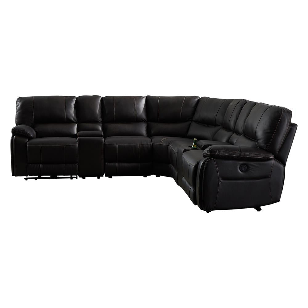 Round Corner Sofa Genuine Leather Dark Brown Electric Recliner 2x Cup Holders Fast shipping On sale