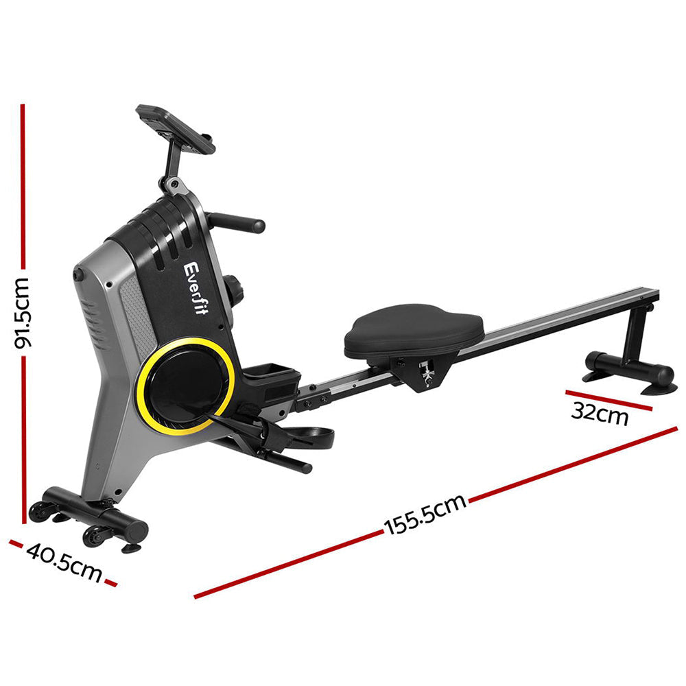 Rowing Machine 12 Levels Magnetic Rower Fitness Gym Cardio Workout Sports & Fast shipping On sale