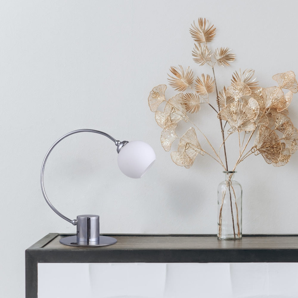 Rush Blush Touch Table Desk Study Metal Lamp Reading Light Glass Shade - Chrome Fast shipping On sale