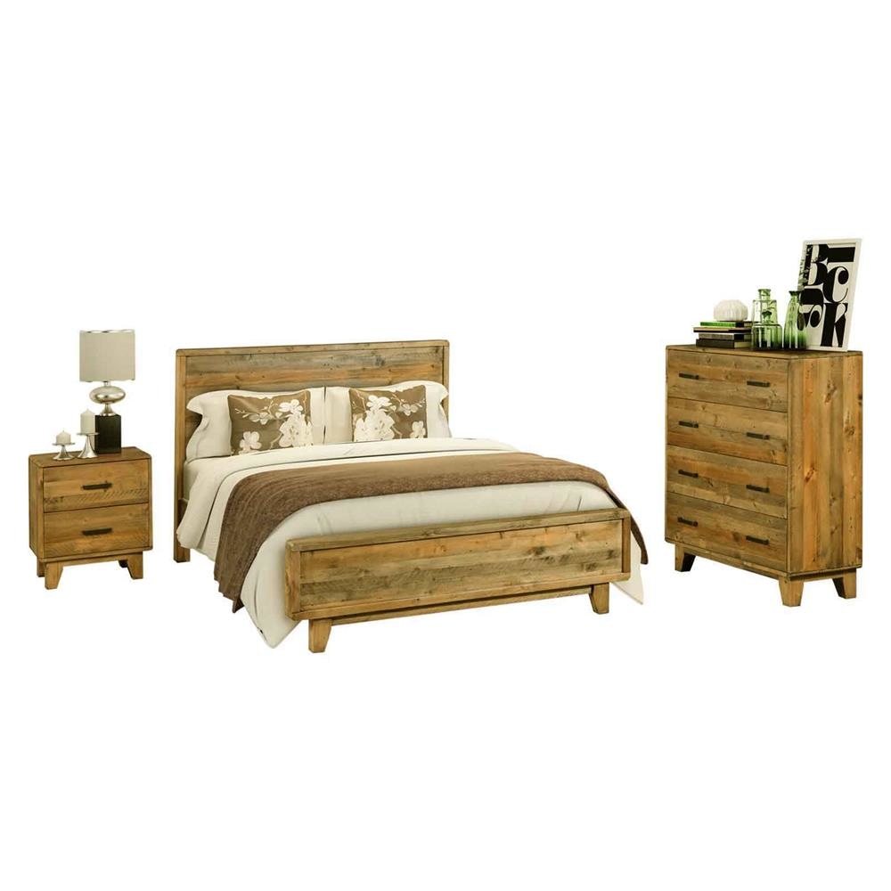 Rustic Timber 4 pcs King Bedroom Suite Fast shipping On sale