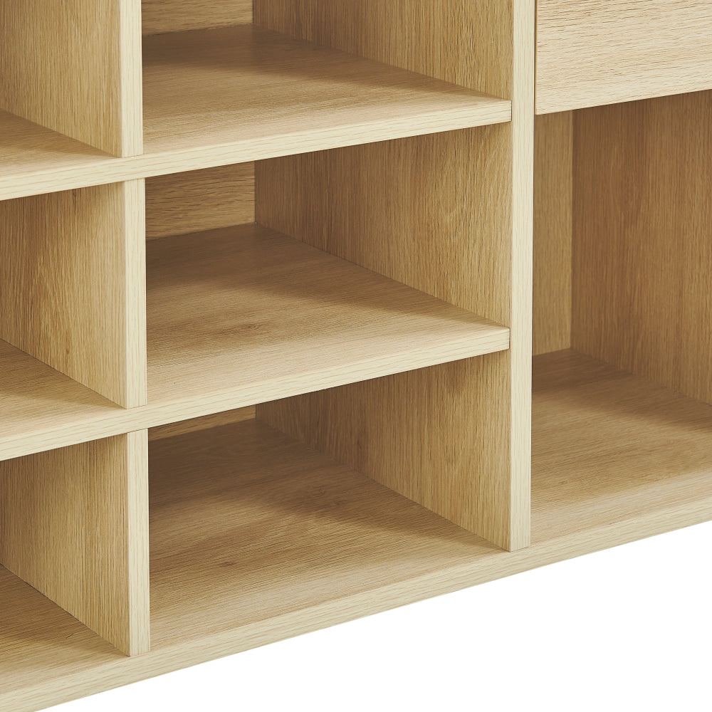 Ryker Shoe 3-Tier Shelves Rack Organiser Storage Fabric Bench 104cm 1-Drawer Oak Cabinet Fast shipping On sale