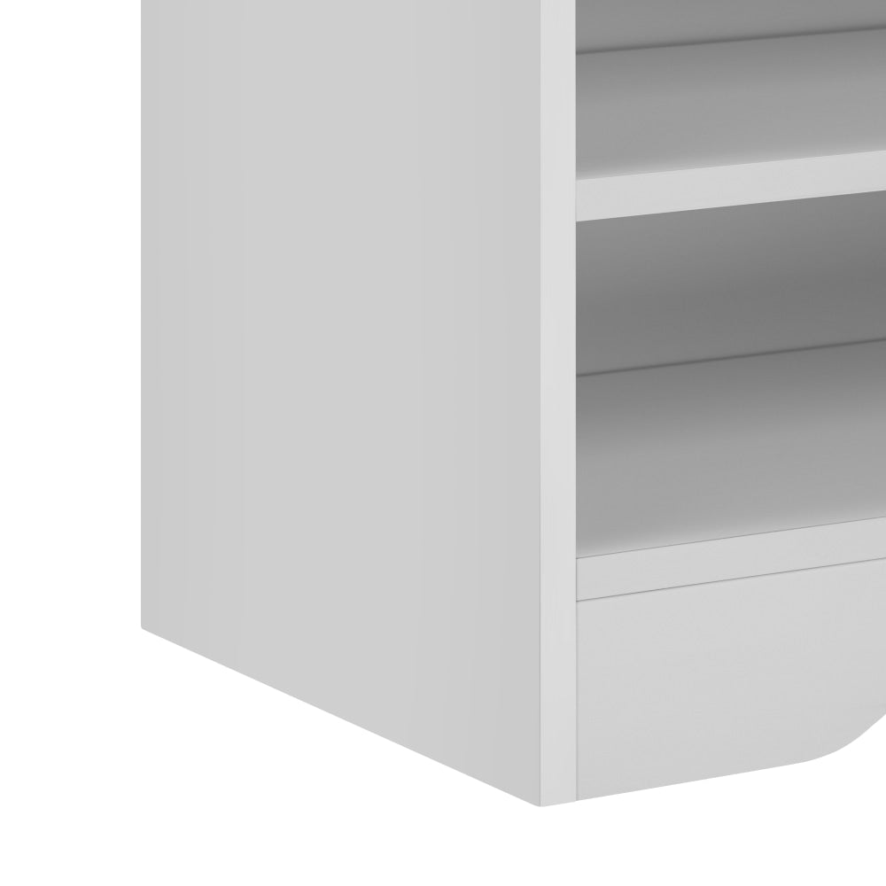 Ryker Wooden Shoe Shelves Rack Organiser Fabric Bench 80cm 1-Drawer White/Grey Cabinet Fast shipping On sale