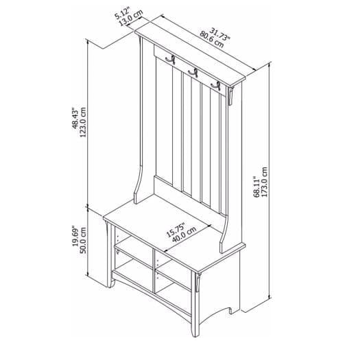 Salinas Coat Rack Hall Tree And Shoe Storage Cabinet - Antique White Fast shipping On sale