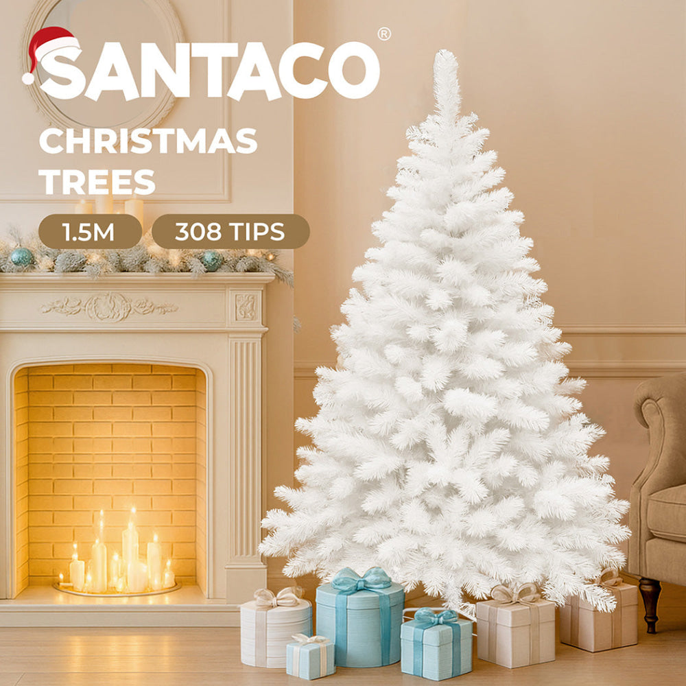 Santaco 1.5M 380 Tips White Christmas Tree Fast shipping On sale