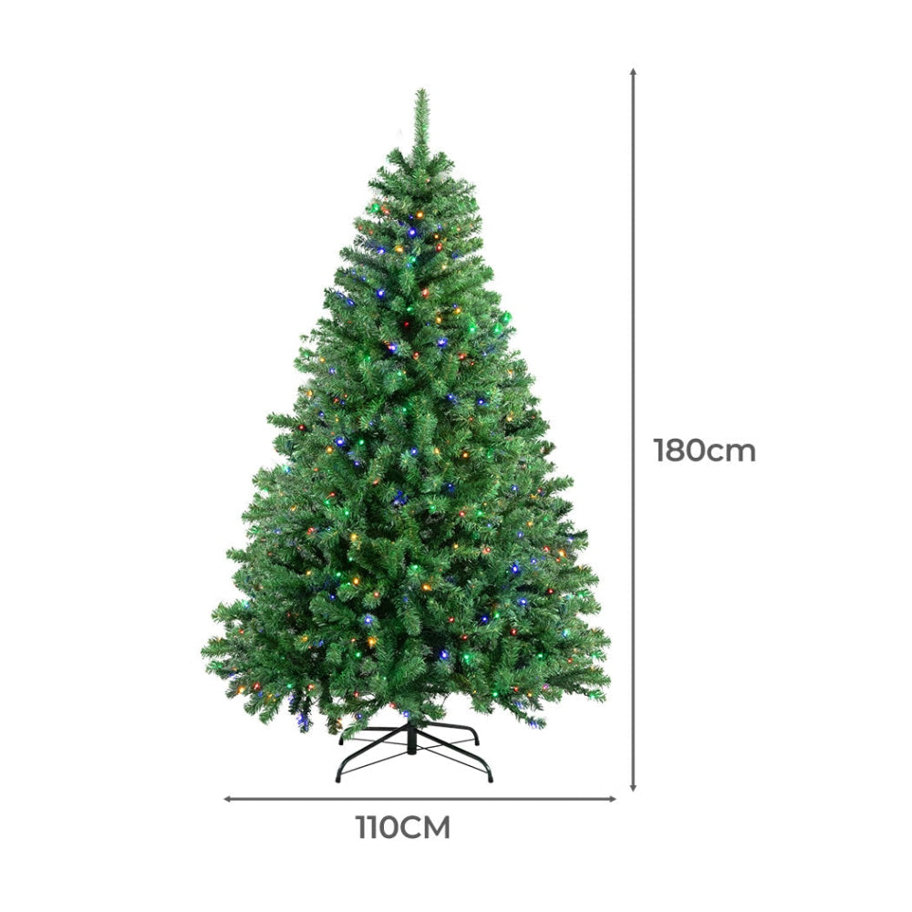 SANTACO 1.8M Christmas Tree Pre Lit 8 Mode Led Lights Xmas Bushy Decorations Fast shipping On sale