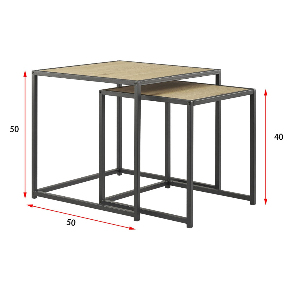 Seaford Set Of 2 Nesting Side End Lamp Tables Wild Oak Table Fast shipping On sale