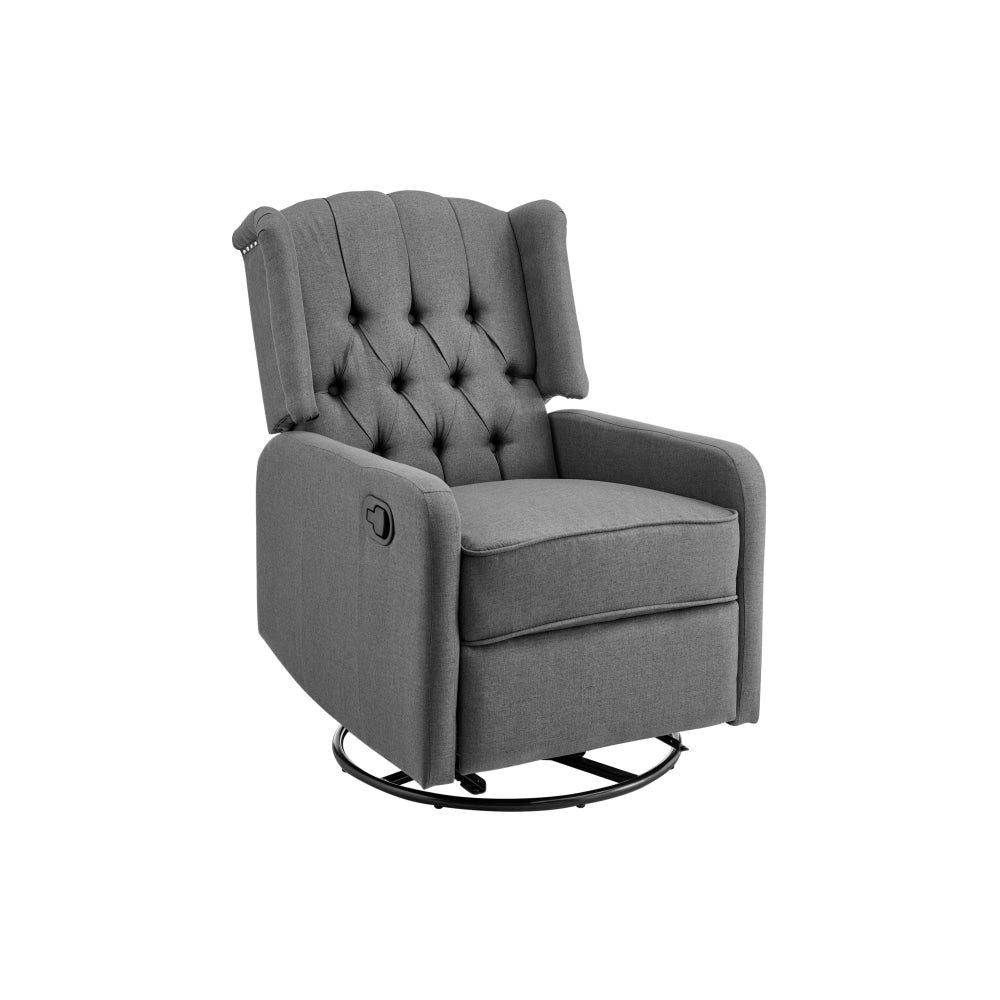 Seattle Fabric Swivel Recliner Accent Relaxing Lounge Chair Light Grey Fast shipping On sale