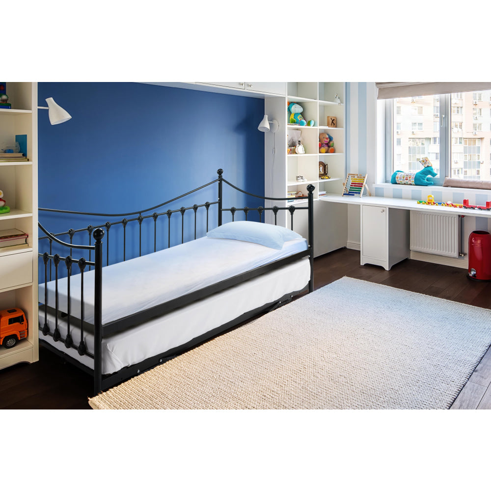 Seattle Pull out Trundle Kids Bed Frames Black / Shangri-La Furniture Fast shipping On sale