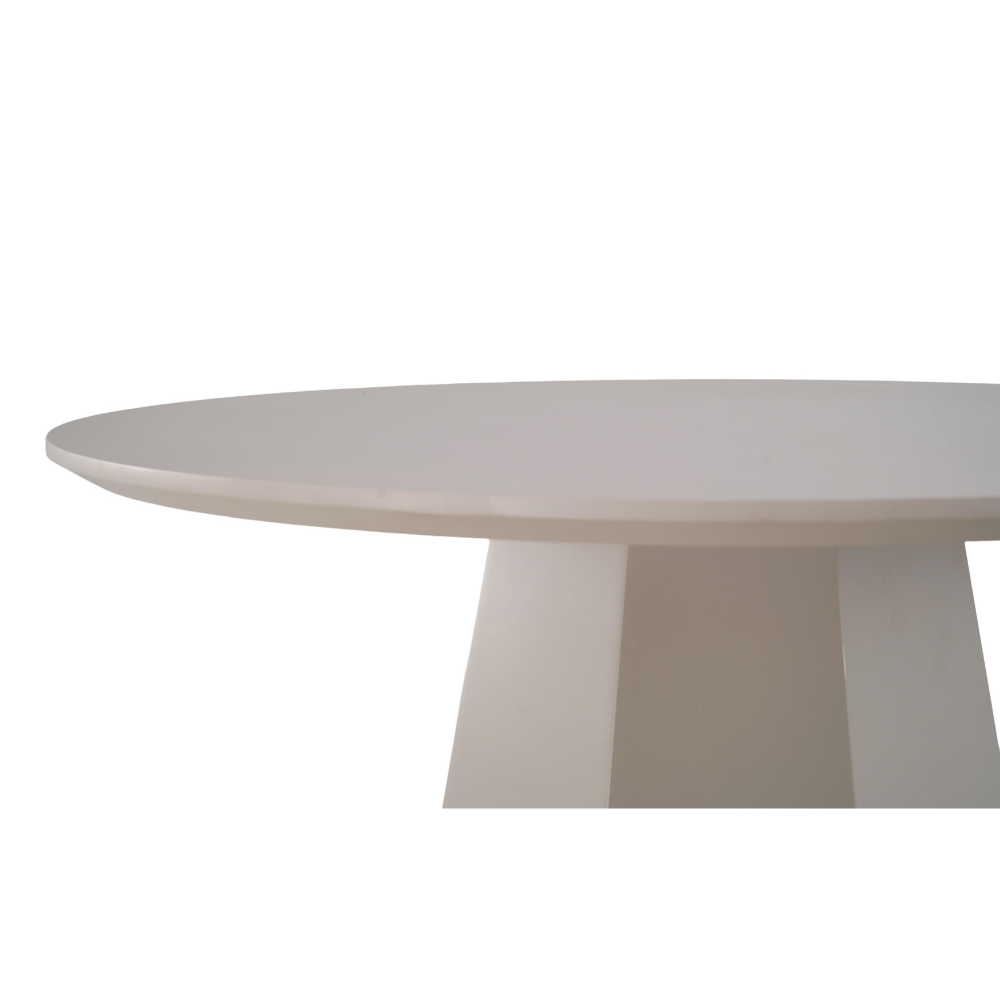 Sefina Modern Round Wooden Kitchen Dining Table 90cm Putty Fast shipping On sale