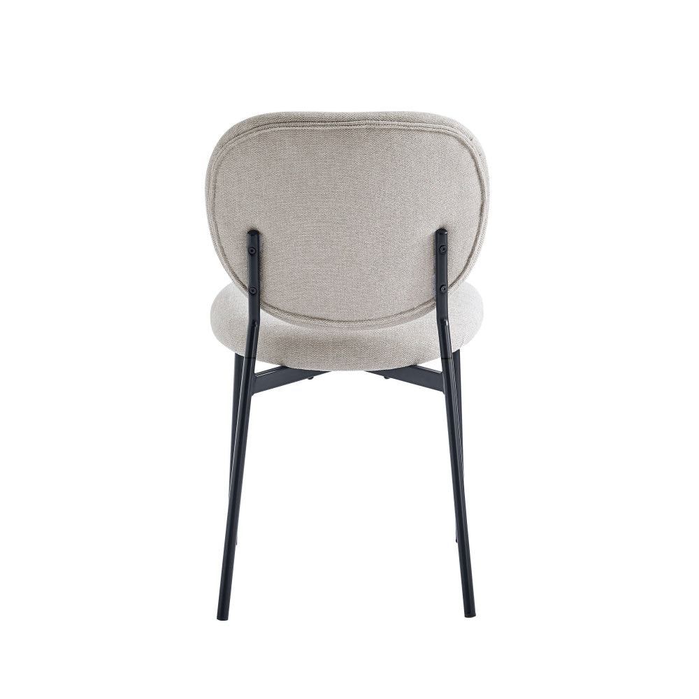 Set Of 2 Archie Fabric Kitchen Dining Chair Metal Legs Almond/Black Fast shipping On sale