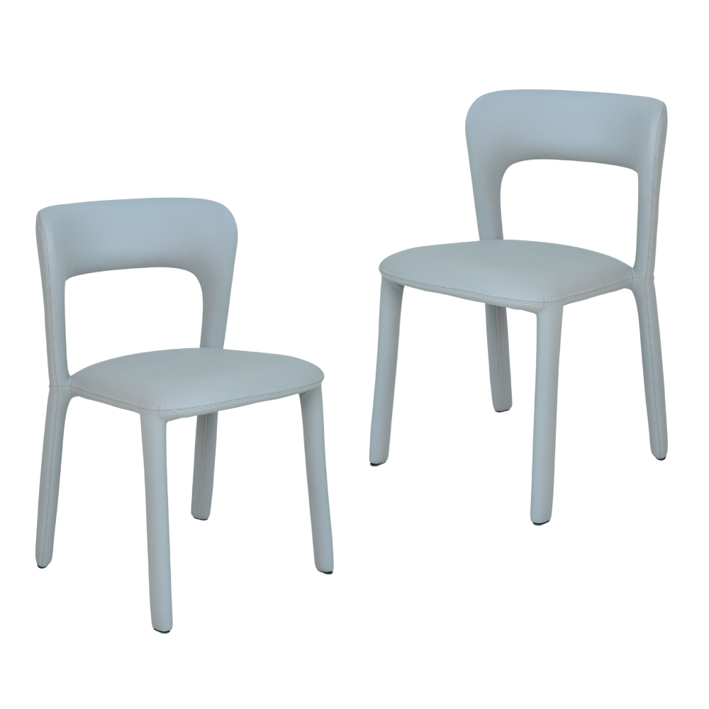 Set Of 2 Arnie Eco Leather Kitchen Dining Side Chair Grey Fast shipping On sale