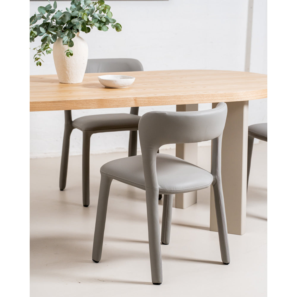 Set Of 2 Arnie Eco Leather Kitchen Dining Side Chair Grey Fast shipping On sale