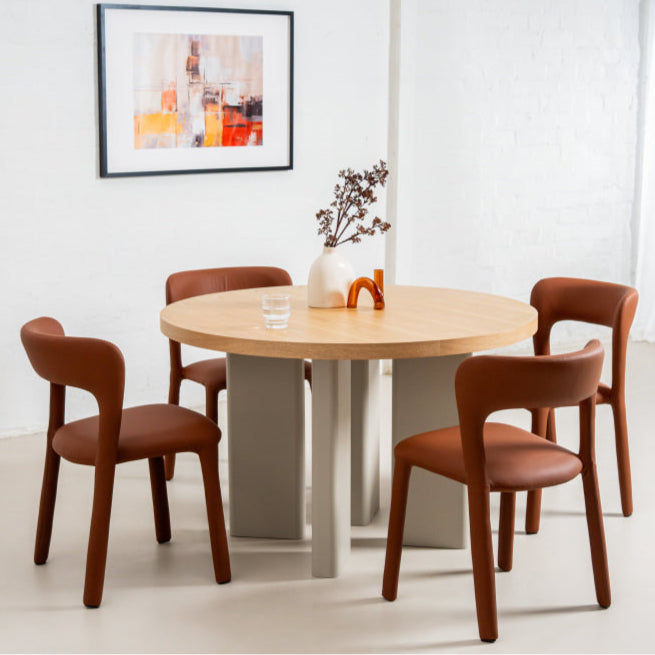 Set Of 2 Arnie Eco Leather Kitchen Dining Side Chair Tan Fast shipping On sale